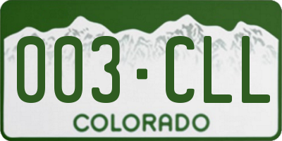CO license plate 003CLL