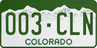 CO license plate 003CLN