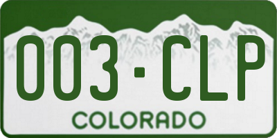 CO license plate 003CLP