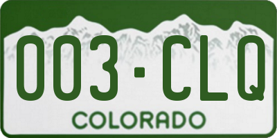 CO license plate 003CLQ