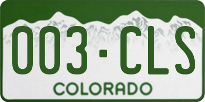 CO license plate 003CLS