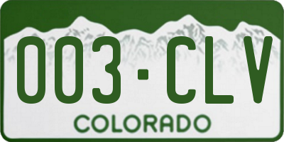 CO license plate 003CLV