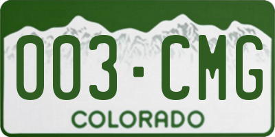 CO license plate 003CMG