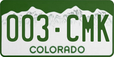 CO license plate 003CMK