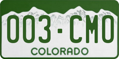 CO license plate 003CMO