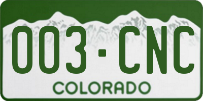 CO license plate 003CNC