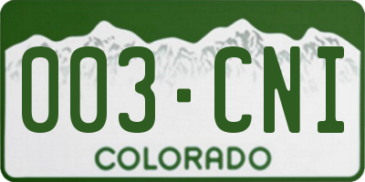 CO license plate 003CNI