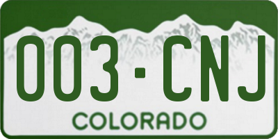 CO license plate 003CNJ