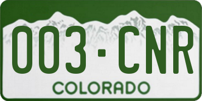 CO license plate 003CNR