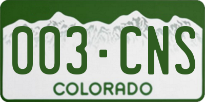 CO license plate 003CNS