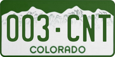 CO license plate 003CNT
