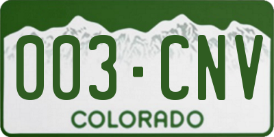 CO license plate 003CNV