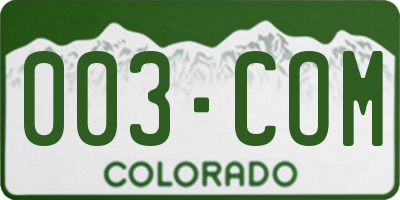 CO license plate 003COM