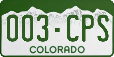 CO license plate 003CPS