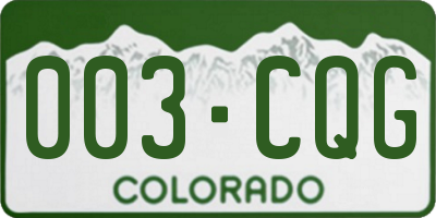CO license plate 003CQG
