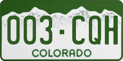 CO license plate 003CQH