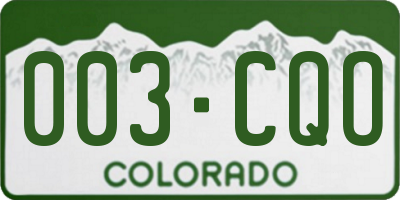 CO license plate 003CQO