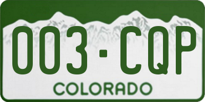 CO license plate 003CQP