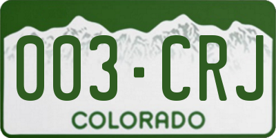 CO license plate 003CRJ