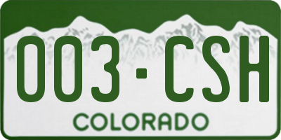 CO license plate 003CSH