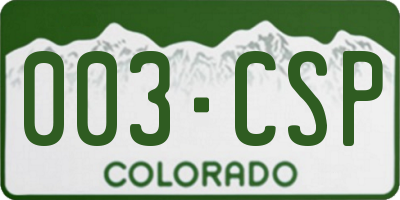 CO license plate 003CSP