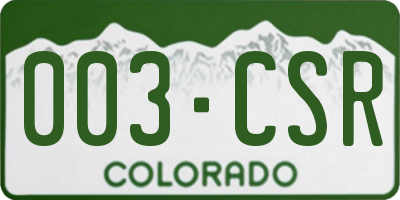 CO license plate 003CSR