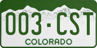 CO license plate 003CST