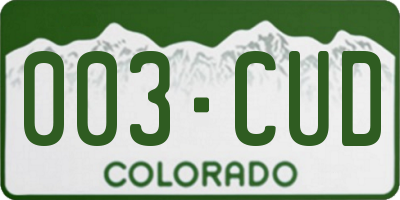 CO license plate 003CUD