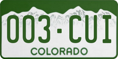 CO license plate 003CUI