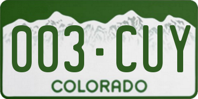 CO license plate 003CUY