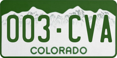 CO license plate 003CVA