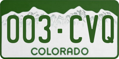 CO license plate 003CVQ