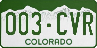 CO license plate 003CVR