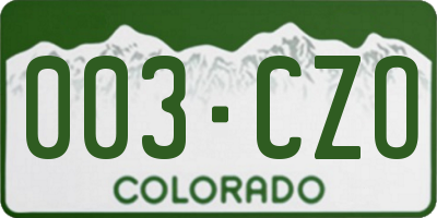 CO license plate 003CZO