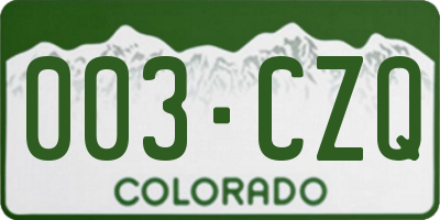 CO license plate 003CZQ