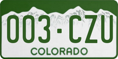 CO license plate 003CZU