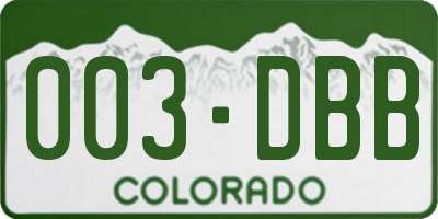 CO license plate 003DBB