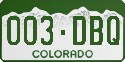CO license plate 003DBQ