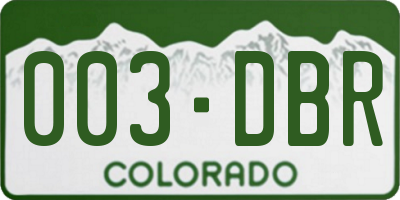 CO license plate 003DBR