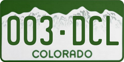 CO license plate 003DCL