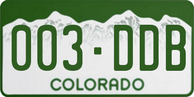 CO license plate 003DDB