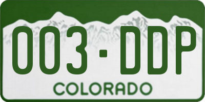 CO license plate 003DDP