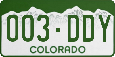 CO license plate 003DDY