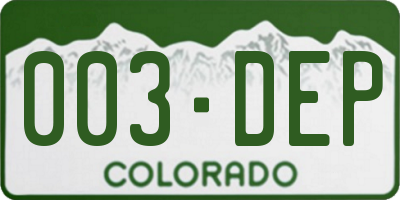 CO license plate 003DEP