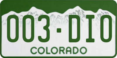 CO license plate 003DIO