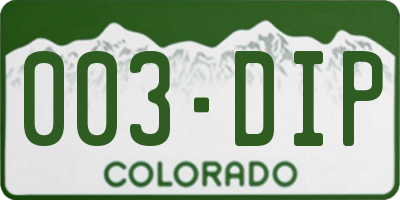 CO license plate 003DIP