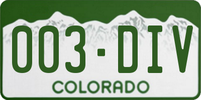 CO license plate 003DIV