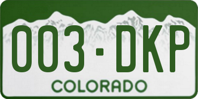 CO license plate 003DKP