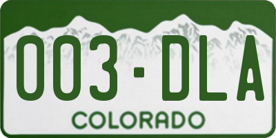 CO license plate 003DLA
