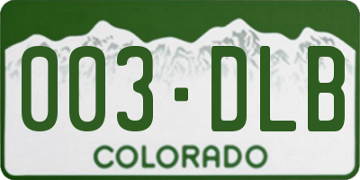 CO license plate 003DLB